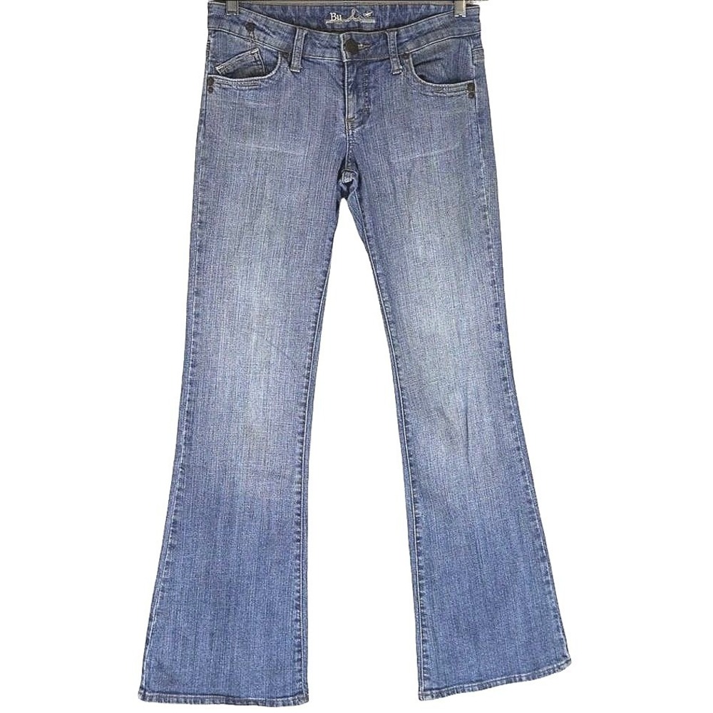 Y2K BU For Malibu Flare Jeans Women 29‎ Blue Medium Wash Low Rise Stretch Denim